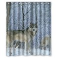 thumbnail image 1 of ABPHQTO Cortina de ducha con motivo de lobo Cortina de ducha impermeable 150x180 cm, 1 of 2