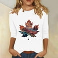 thumbnail image 2 of Charella 3/4 Length Sleeve Shirts for Women Cute Flower Graphic Tee Casual Loose Fit Crew Neck Tops (XL, White 3), 2 of 4