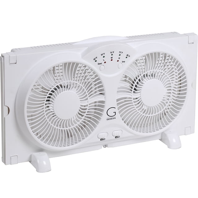 Ventilador Genesis Twin, reversible, de alta velocidad, con flujo de aire, blanco