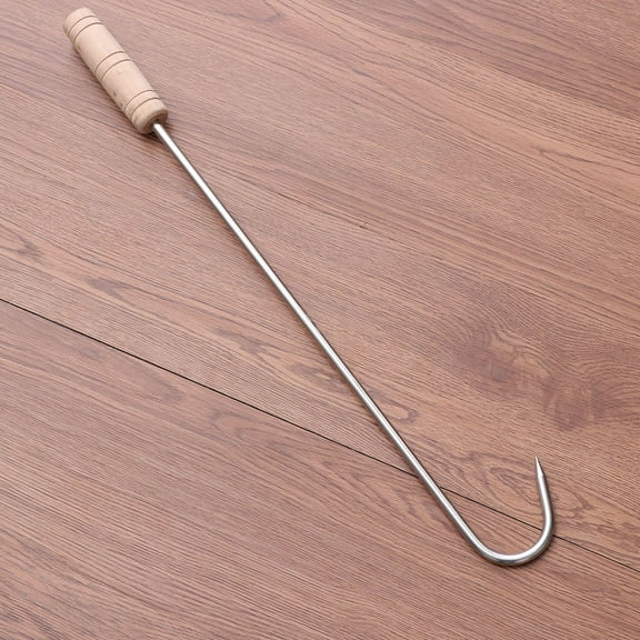 FONWILYO Grill Accessory Stainless Steel Meat Hook Barbecue Steak Ribs Chicken Sausage Silver 1Set