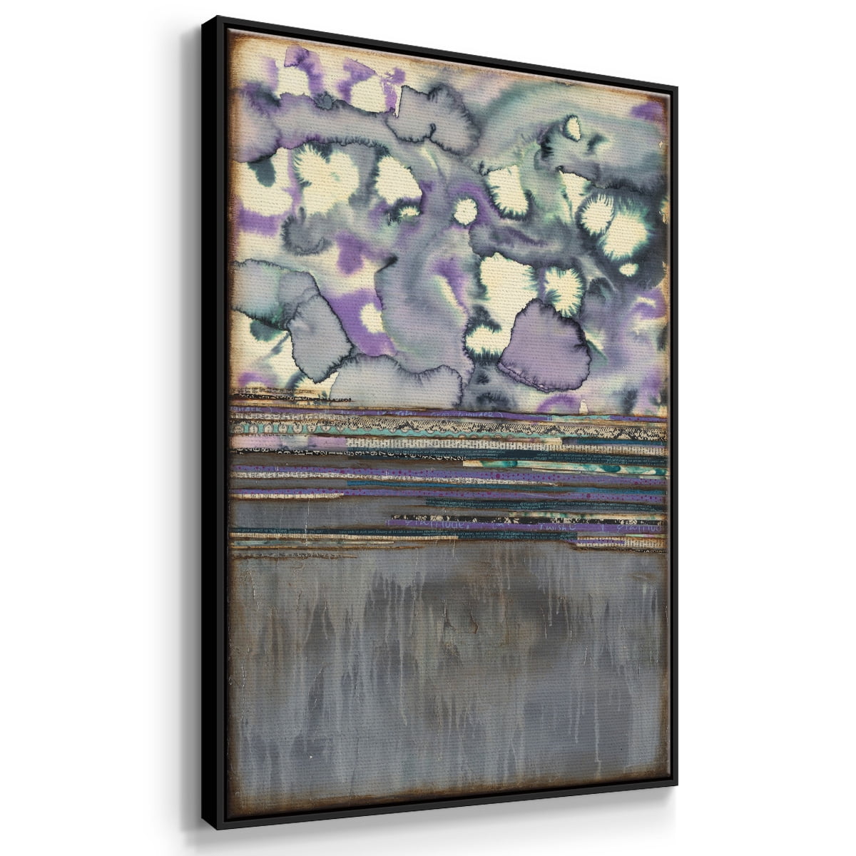 Fireworks Framed Premium Gallery Wrapped Canvas - Ready to Hang - 17 x 25 - Black Floating Frame