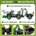 thumbnail image 3 of Track Seven 24V Ride on Excavator, 4-in-1 Construction Excavator, Dump Truck & Bulldozer, Ride on Tractor Electric Car with Remote Control, Swivel Seat, Music, Ride on Toy Car for Kids Aged 3+,Green, 3 of 7
