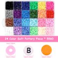 thumbnail image 5 of 6100 Pcs Clay Beads for Bracelet Making Kit, Polymer Clay Beads Jewelry Making Kit for Girls, Clay Bead Set with Letter Beads, 24 Colors Flat Round Heishi Beads for Necklace DIY Craft, 5 of 11
