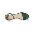 thumbnail image 4 of BLISSFUL STEP Women's Shoes Kitten Heel Ankle Strap Open Toe Sandals Dark Green 7, 4 of 7