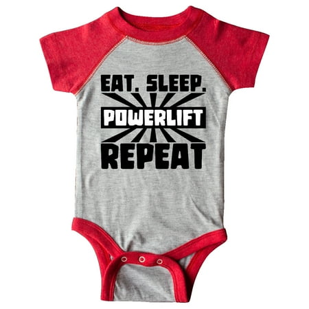 

Inktastic Eat Sleep Power Lift Repeat Gift Baby Boy or Baby Girl Bodysuit