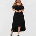 thumbnail image 1 of Robe à Manches Courtes pour Femmes Grande Taille, Robe Sexy Sans Bretelles avec Dentelle en Solde, 1 of 4