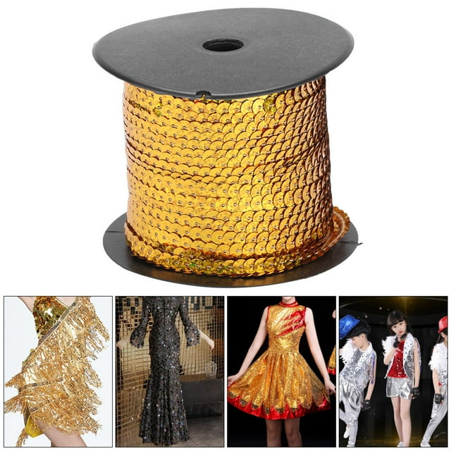 100 Yard Sequin String, Pressed Into a Flat, Rounded Shape to Reflect More Light, for Decorating Craft or Sewing Projects