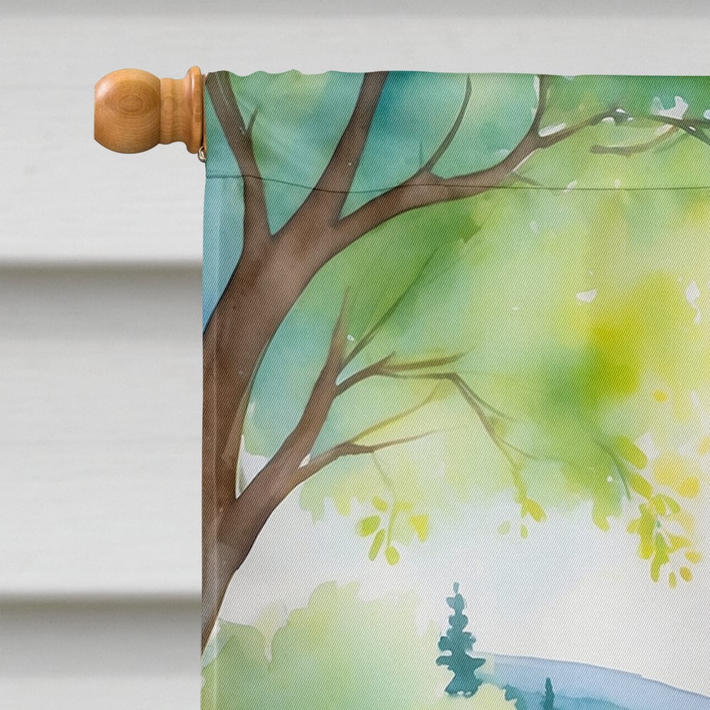 Borzoi Spring Path House Flag 28 in x 40 in
