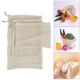 thumbnail image 2 of Las Bolsas De Verduras De Malla De Algodón Producen Una Bolsa De Almacenamiento Con 3 Piezas De Hebilla De Plata SM SunniMix Bolsa de almacenamiento de frutas de cocina, 2 of 8
