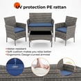 thumbnail image 4 of HOYOA 4PCS Patio Rattan Conversation Furniture Set Outdoor Gray/Blue Cushion, 4 of 4