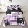 thumbnail image 2 of Castle Fairy Abstract Rectangle 7-Piece Bedding Comforter Set for Teens Men Women,Geometric Theme King Bedding Sets,Black Purple Ultra Soft Bed Sheets,Super Cozy Room Decor, 2 of 8