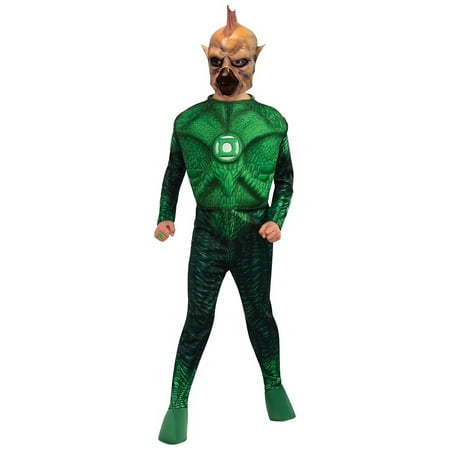 Green Lantern Child's Deluxe Tomar Re Costume With Muscle Chest - One Color - Medium