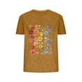 thumbnail image 2 of Fiudx Ofertas Del Día Blusas con Estampado de Flores Pequeñas para Mujer Top de Manga Corta con Cuello Redondo, 2 of 4