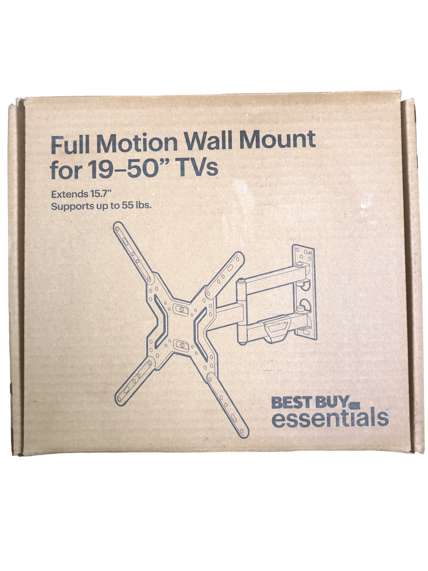 Best Buy Essentials Full Motion TV Wall Mount with Mounting Hardware Included, (New)