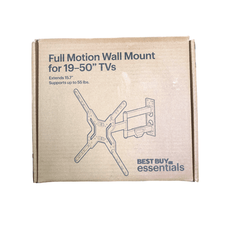 Best Buy Essentials Full Motion TV Wall Mount with Mounting Hardware Included, (New)