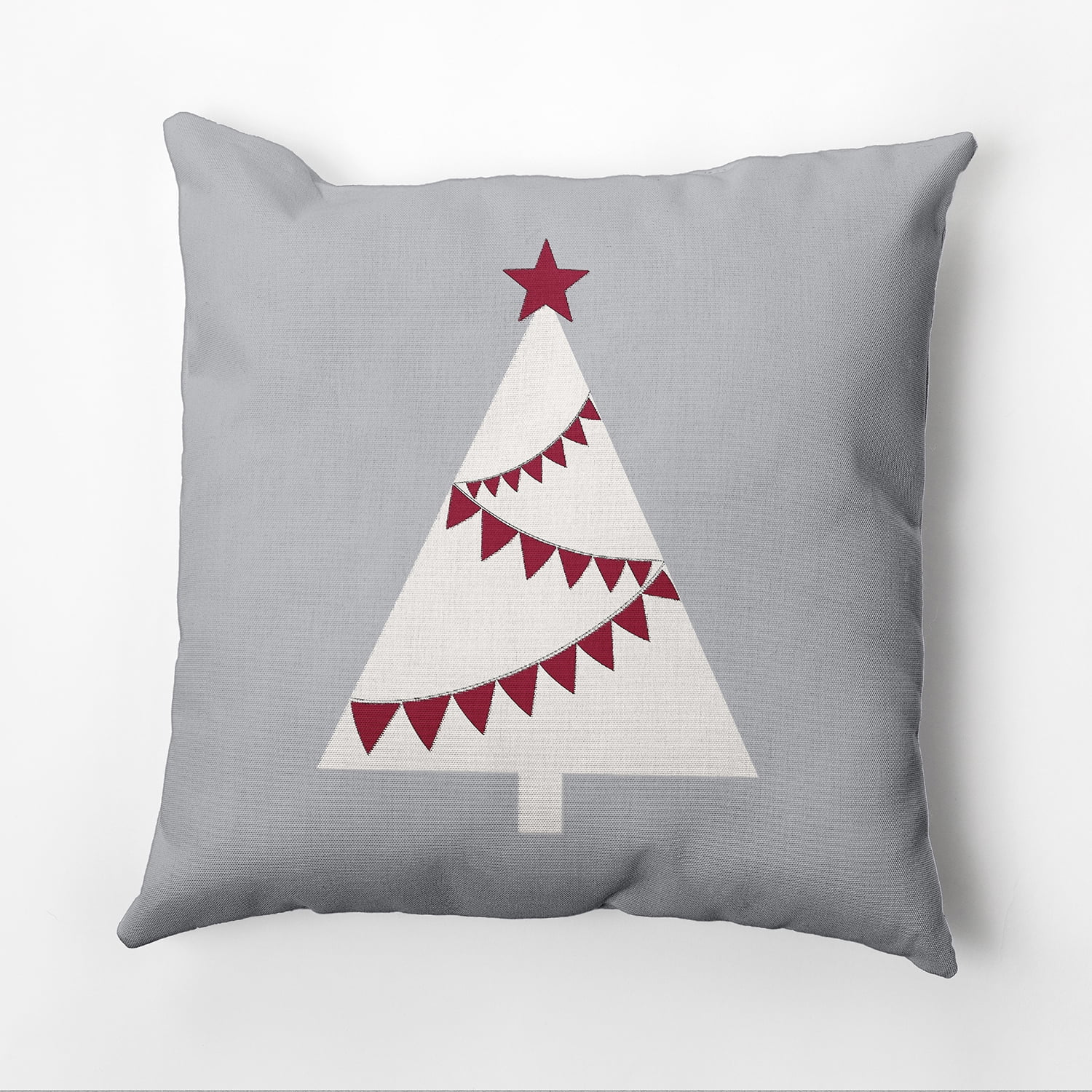 16" x 16" Simply Daisy Garland Tree Polyester Accent Pillow, Grey (1 Count)