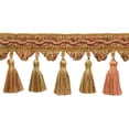 thumbnail image 1 of 3 1/2 Pouces (8.5cm) Collection Veranda Élégante Garniture à Franges Festonnées (Style# VTF035), Beige Coucher de Soleil Multicolore #VNT9 (Beige Doré, Rouge Rouille, Brun Clair) Vendu au Mètre (36 Pouces/3 Pieds/0.9m), 1 of 1