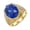 Gold Blue Stone, variant on Men's STAINLESS STEEL Rhinestone Cut Glass Gemstone Zircon Engraved Band Engagement Ring Crystal Style Gold Green Stone Size 9