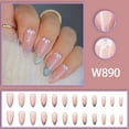 thumbnail image 1 of False Nails French Manicure Fake Tips Press On Full Nails Cover c, 1 of 8
