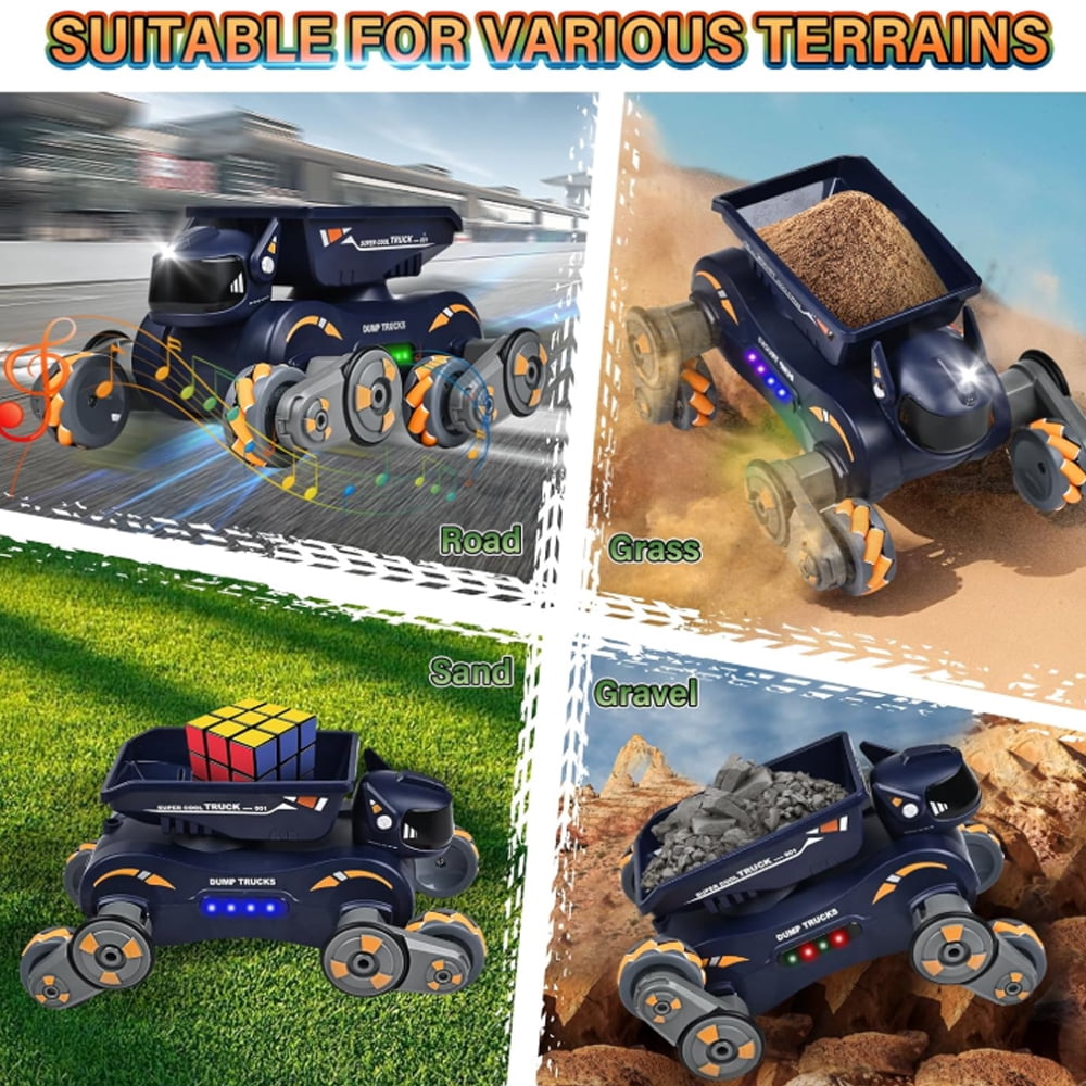 4WD Robot Dog Toys for Boys Girls, Remote Control Car for Kids Ages 5-7, 360° Rolling RC Car Stunt Kids Toy with Light Music Gesture Sensing Trucks for 8-12 Birthday Gift