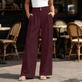 thumbnail image 2 of GUACER Wide Leg Trousers for Women High Waisted Pleated Button Dress Pants for Office & Casual Wear, 2 of 8