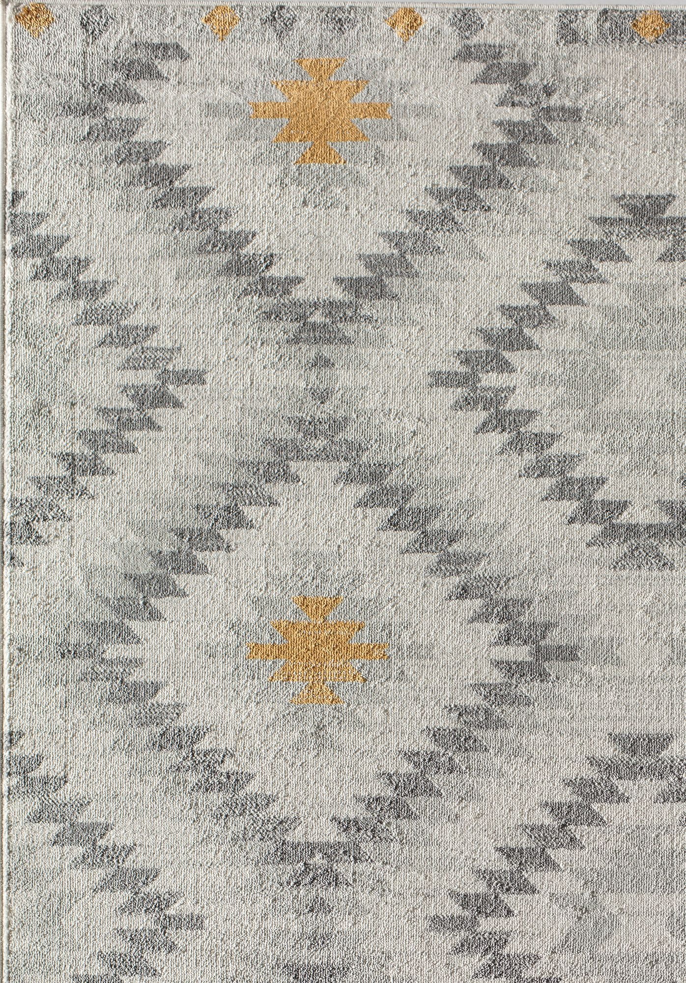 Soleil BR30D Kilim Flame Tribal Moroccan gray Area Rug, 2'x8'