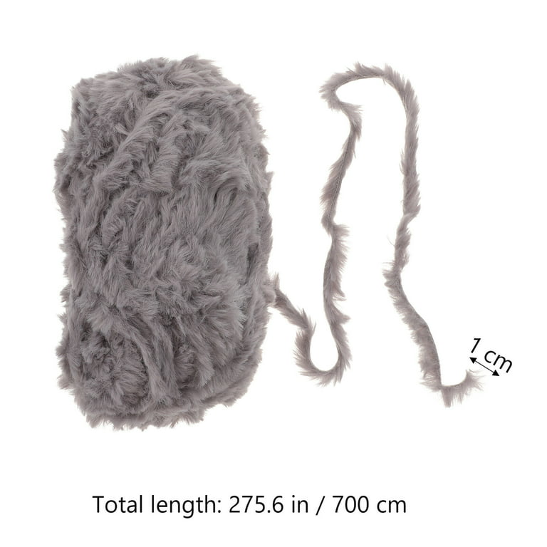 WXJ13 2 Skeins Super Soft Fur Yarn Chunky Fluffy Faux Fur Yarn, Chunky Yarn  Gray Soft Fluffy Fur Yarn Fuzzy Fur Yarn Eyelash Yarn for Crochet Knit