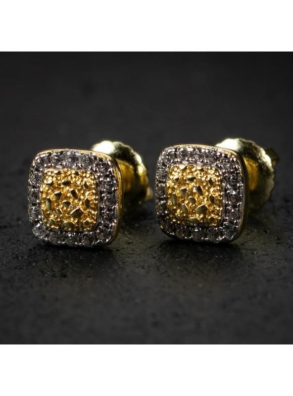 Gold Nugget Earrings Men