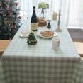 thumbnail image 2 of Sterakm Checkered Tablecloth for Rectangle Tables, Gingham Polyester Table Cloth, Wipeable Reusable Hand Washable Tablecloths, Light Green, 87"×55", 2 of 8