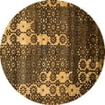 thumbnail image 1 of Ahgly Company Indoor Round Abstract Orange Modern Area Rugs, 6' Round, 1 of 4