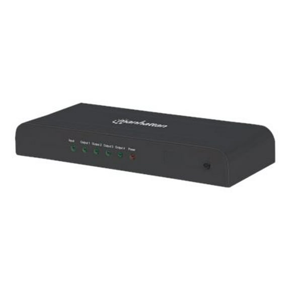 Manhattan 4K 4-Port HDMI Splitter, 4K@30Hz, AC Powered, Black