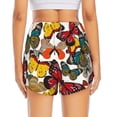 thumbnail image 4 of Uemuo Retro Floral Butterfly Pattern Women's Athletic Shorts High Waisted Running Shorts with Liner Pockets Gym Elastic Workout Shorts-Large, 4 of 9