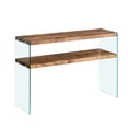 thumbnail image 6 of CQSXDA MDF Console Table With Walnut Tempered Glass Top, Large Entry Side Table For Living Room Storage, 6 of 6