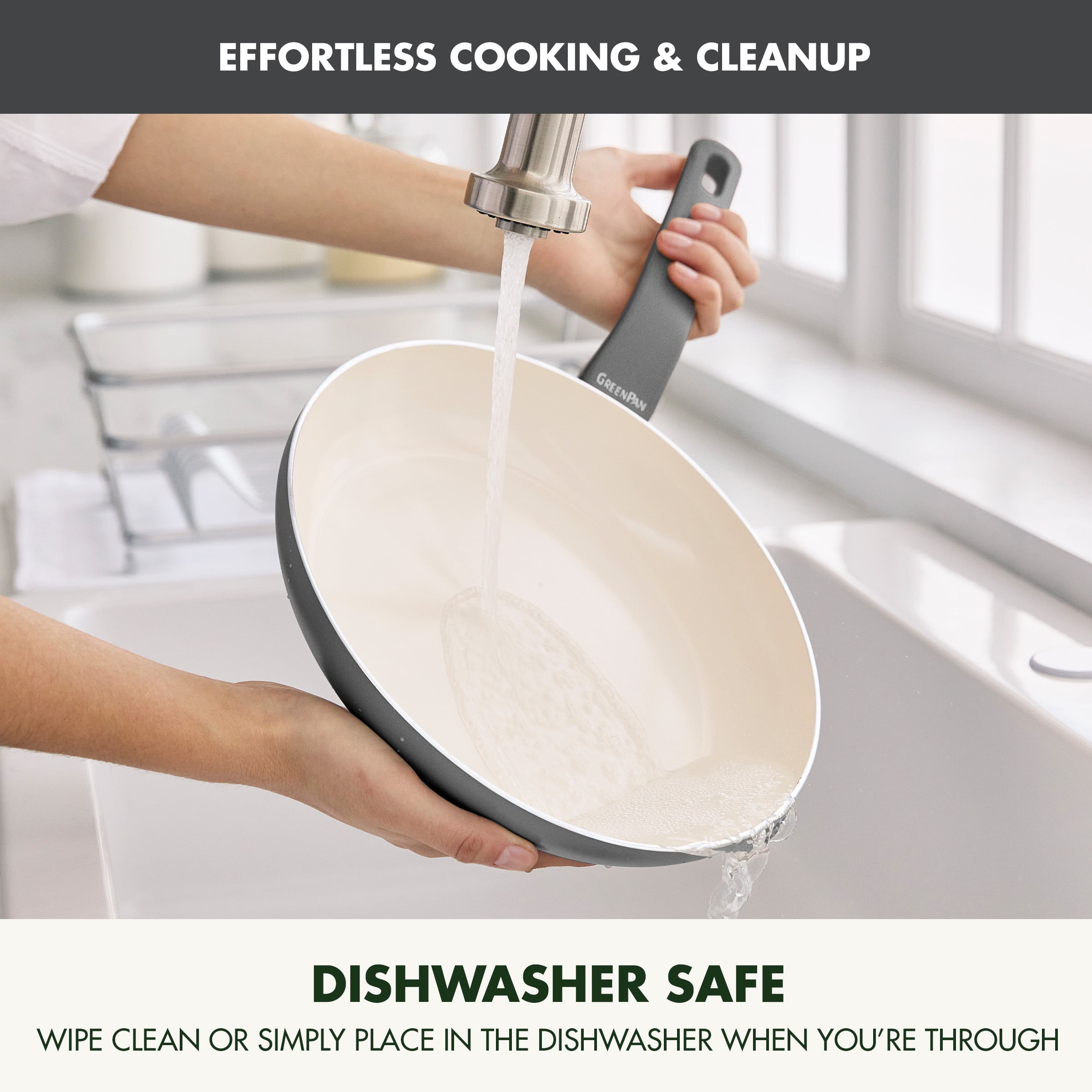 GreenPan Essence 17-Piece Ceramic Nonstick Cookware – Toxin-Free, Dishwasher & Oven Safe, Gray