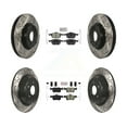 thumbnail image 1 of Transit Auto Front Rear Semi-Metallic Pads and Coated Drilled Slotted Disc Brake Rotors Kit for Car Ford Escape KDA-100992, 1 of 11