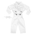 thumbnail image 1 of 1 Conjunto: Traje de caballero para baby shower: Traje de bebé niño con pajarita, camisa de vestir, tirantes y pantalones para bodas, fiestas y eventos formales. Tamaño: 90 cm., 1 of 5