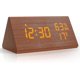 thumbnail image 1 of Wooden Digital Alarm Clock, Digital Clock with Snooze/Date/Temperature and Humidity- Brown, 1 of 5