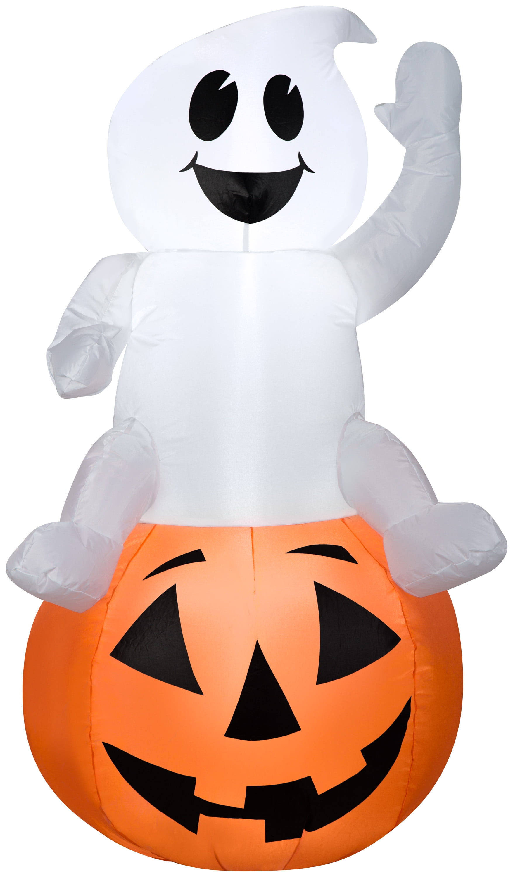 Airblown Inflatables Baby Ghost Sitting on Jack O' Lantern, 4'