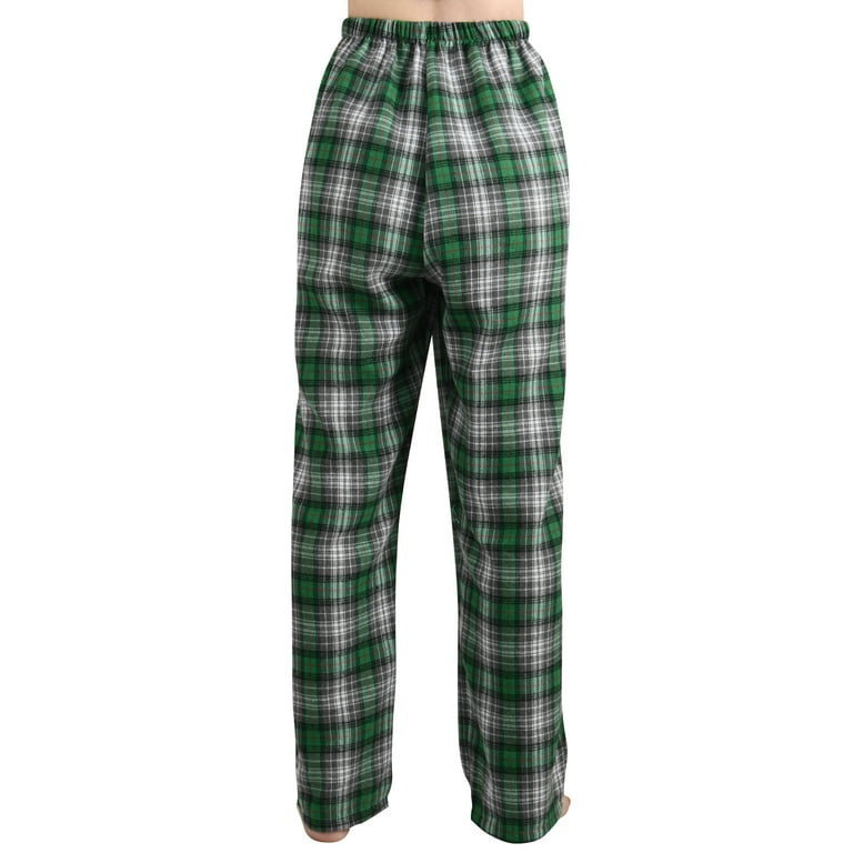 Women's Green and White Flannel Pajama Bottoms