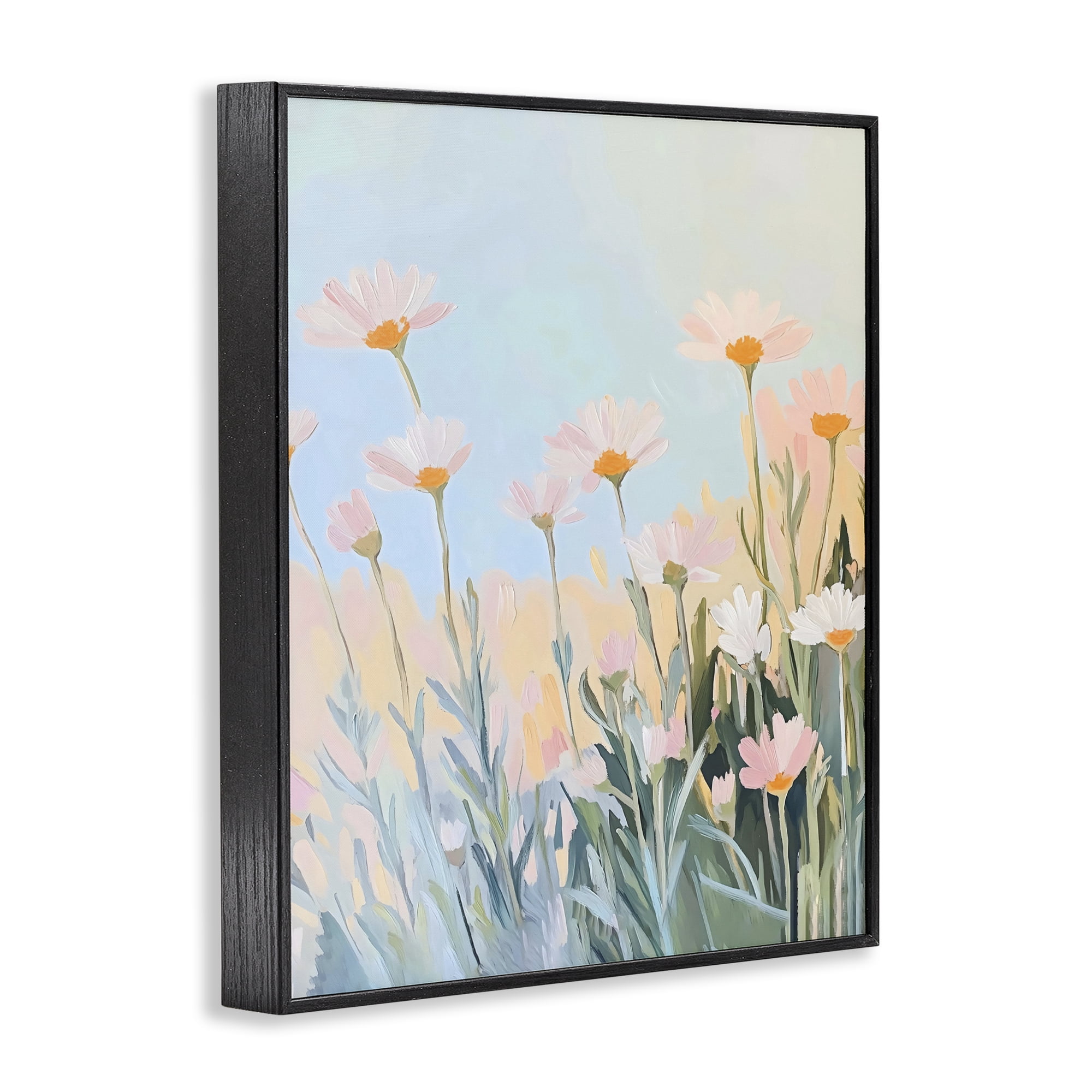 Stupell Industries Pastel Meadow Daisies at Dawn Black Framed Giclee Art, design by The Prints Vibe