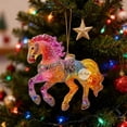 thumbnail image 4 of 2026 Chinese Zodiac Horse Christmas Tree Ornament, 2D Acrylic Equestrian Racing Rider Gift with Rhinestones for Women & Girls, 3.15 Inch, 4 of 8