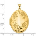 thumbnail image 3 of 14K Yellow Gold 33Mm Floral Oval Locket Pendant (Width 24.4) (Length 38.25) - Jbsp, 3 of 5