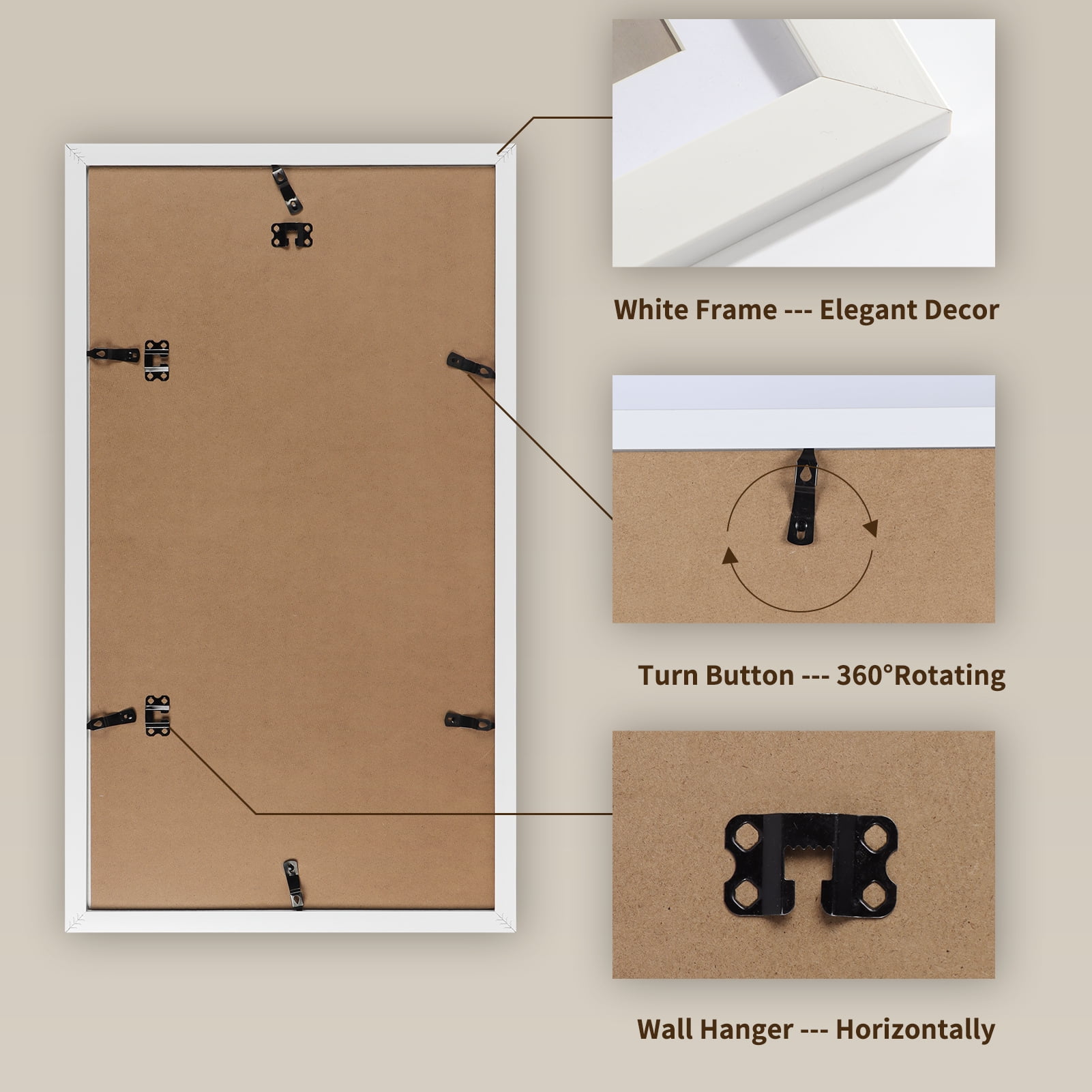 12 Opening 4x6 Collage Picture Frames,  White Photo Frames for Gallery Wall, Set of 2