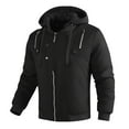 thumbnail image 2 of Maoxin Men Jacket Men's Fashion Casual Outdoor Work Bag Thick Long-sleeved Hooded Casual Coat/jacket Jacket Jacket Coats , Black , 2XL, 2 of 8
