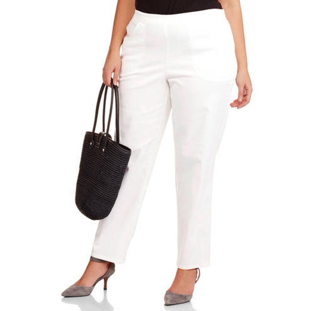 just my size women's plus size pull on stretch woven pants