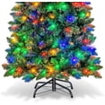 thumbnail image 4 of Dual Color LED Lighted PVC Christmas Pencil Tree, Mixed Flocked Branches with Natural Look, Holiday Decoration, 4 of 5