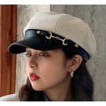 thumbnail image 7 of CoCopeaunt Women Newsboy Caps Casual Visor Beret Hat Cozy Retro Vintage Cabbie Hat with PU Brim, 7 of 7