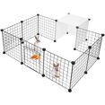 thumbnail image 1 of 14 Pannels Pet Crates, Small Animal Cage Indoor Playpen Houses Portable Metal Wire Pens Fence (Size of each panel： 14" x 14"), 1 of 7