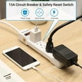 thumbnail image 3 of DEWENWILS 6-Outlet Surge Protector Power Strip with 10ft Long Extension Cord, Low Profile Flat Plug, 500 J, White, 3 of 7