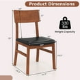 thumbnail image 3 of Costway Dining Chairs Set of 2 with Rubber Wood Legs & Upholstered Seat Curved Backrest, 3 of 10